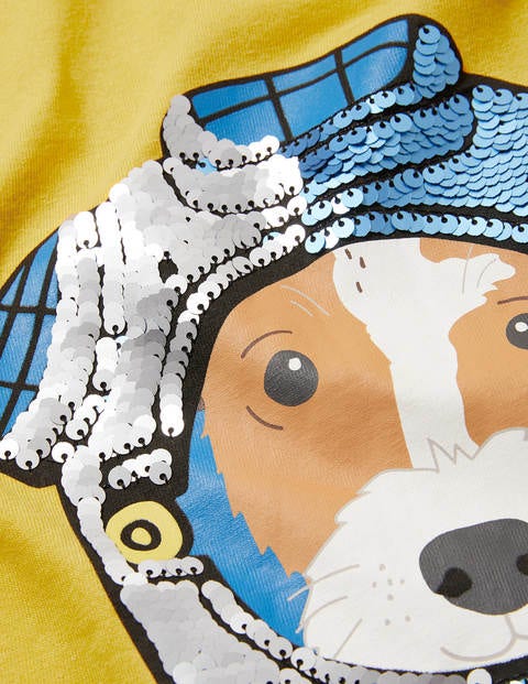 Animal Sequin T-shirt - Sweetcorn Yellow Diver Sprout Animal Sequin T-shirt - Sweetcorn Yellow Diver Sprout