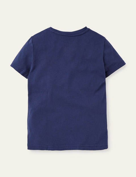 Wild Animal Appliqué T-shirt - Starboard Blue Giraffe Wild Animal Appliqué T-shirt - Starboard Blue Giraffe