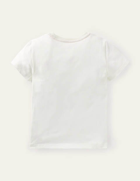 Wild Animal Appliqué T-shirt - Ivory Hippo Wild Animal Appliqué T-shirt - Ivory Hippo