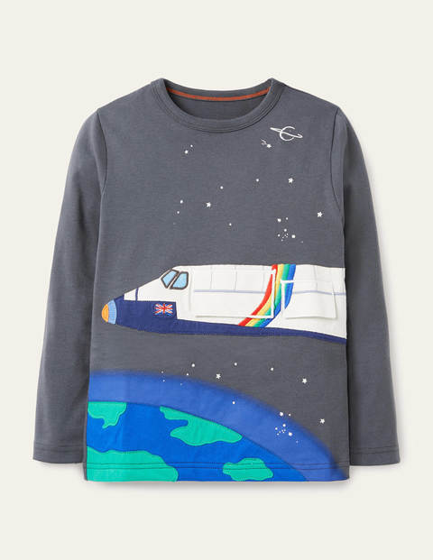 Lift-the-flap Space T-shirt - Smoke Grey Space Shuttle Lift-the-flap Space T-shirt - Smoke Grey Space Shuttle