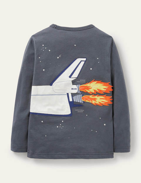 Lift-the-flap Space T-shirt - Smoke Grey Space Shuttle Lift-the-flap Space T-shirt - Smoke Grey Space Shuttle