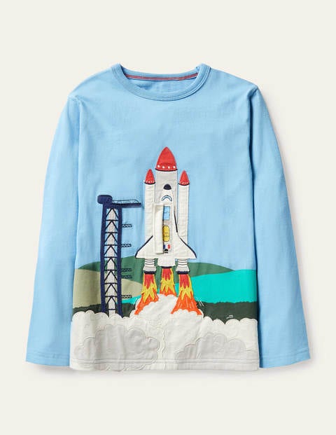 Lift-the-flap Space T-shirt - Surfboard Blue Rocket Lift-the-flap Space T-shirt - Surfboard Blue Rocket
