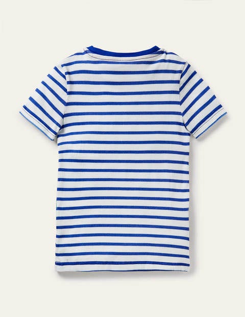 Gestreiftes T-Shirt mit Tierapplikation - Blitzblau, Tiere Gestreiftes T-Shirt mit Tierapplikation - Blitzblau, Tiere