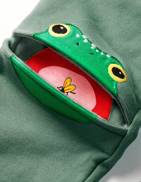Appliqué Joggers - Rosemary Green Frog Appliqué Joggers - Rosemary Green Frog