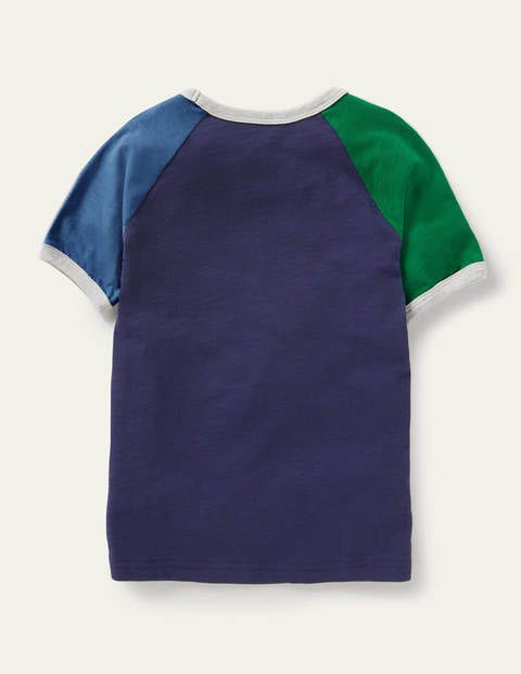 Colourblock Raglan T-shirt - College Navy Colourblock Raglan T-shirt - College Navy