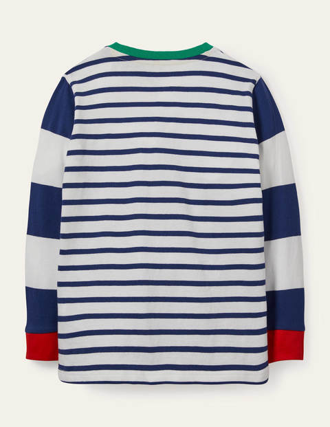 Appliqué Stripe T-shirt - College Navy Tractors Appliqué Stripe T-shirt - College Navy Tractors