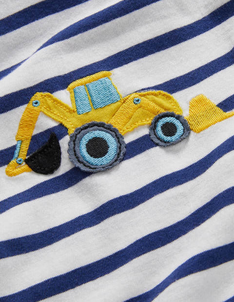 Appliqué Stripe T-shirt - College Navy Tractors Appliqué Stripe T-shirt - College Navy Tractors
