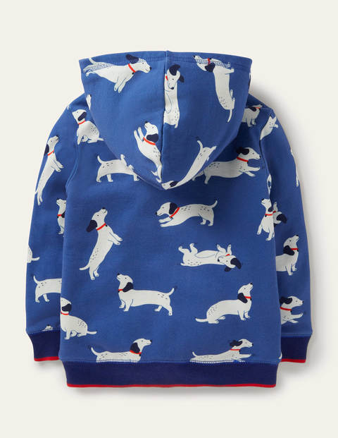 Shaggy-lined Zip-up Hoodie - Venice Blue Sausage Dogs Shaggy-lined Zip-up Hoodie - Venice Blue Sausage Dogs