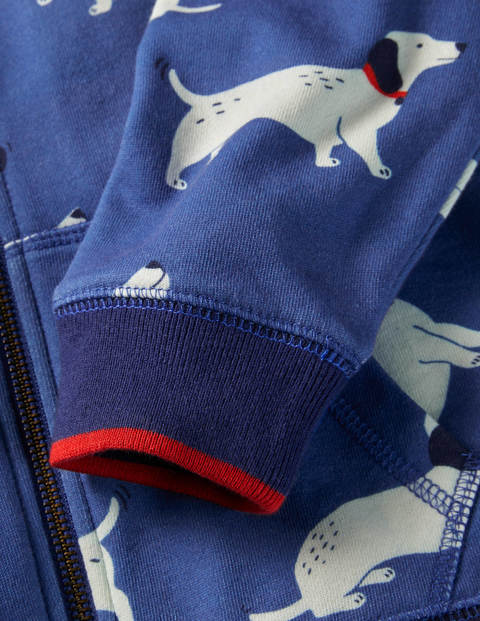 Shaggy-lined Zip-up Hoodie - Venice Blue Sausage Dogs Shaggy-lined Zip-up Hoodie - Venice Blue Sausage Dogs