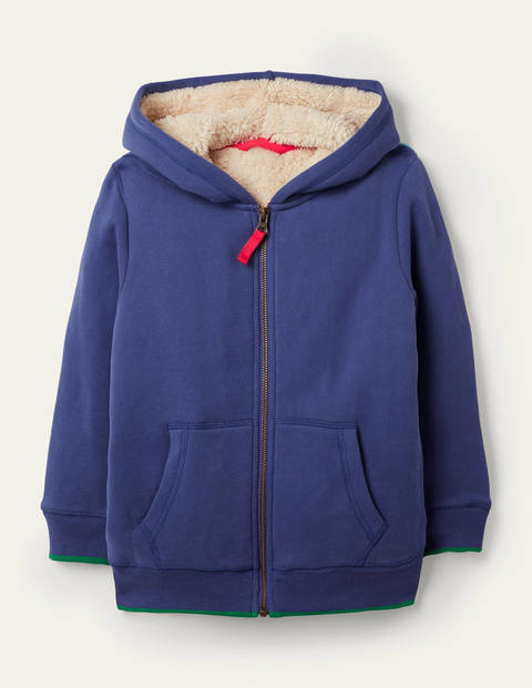 Shaggy-lined Zip-up Hoodie - College Navy Rainbow Star Shaggy-lined Zip-up Hoodie - College Navy Rainbow Star