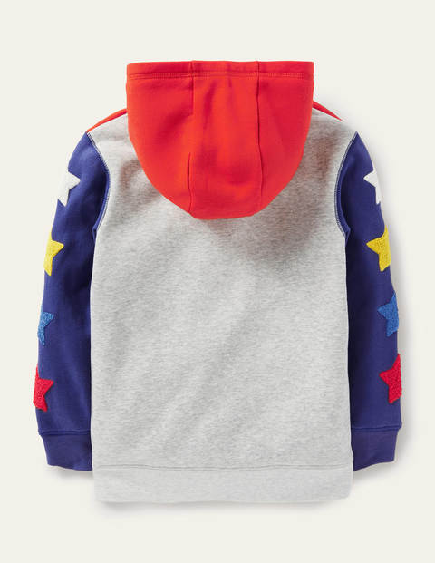Colourblock Hoodie - Grey Marl/Fire Red Stars Colourblock Hoodie - Grey Marl/Fire Red Stars