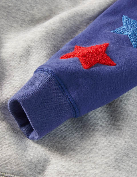 Colourblock Hoodie - Grey Marl/Fire Red Stars Colourblock Hoodie - Grey Marl/Fire Red Stars