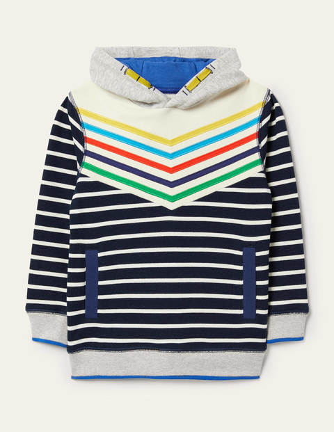 Colourblock Hoodie - College Navy Chevron Colourblock Hoodie - College Navy Chevron
