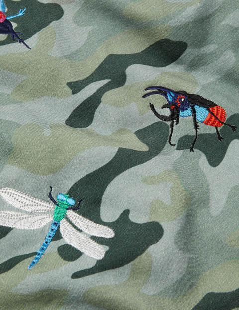 Embroidered Camo Sweatshirt - Green Camouflage Bugs Embroidered Camo Sweatshirt - Green Camouflage Bugs