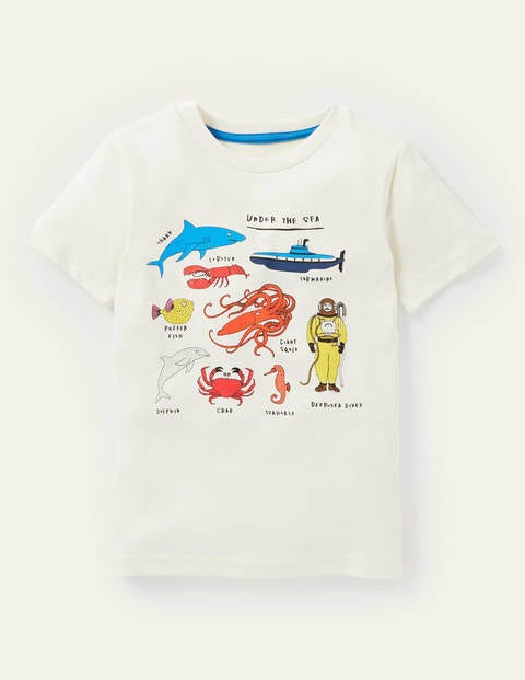 Graphic Animals T-shirt - Ivory Under-the-Sea Graphic Animals T-shirt - Ivory Under-the-Sea