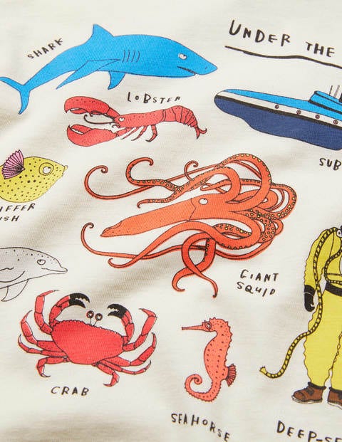 Graphic Animals T-shirt - Ivory Under-the-Sea Graphic Animals T-shirt - Ivory Under-the-Sea