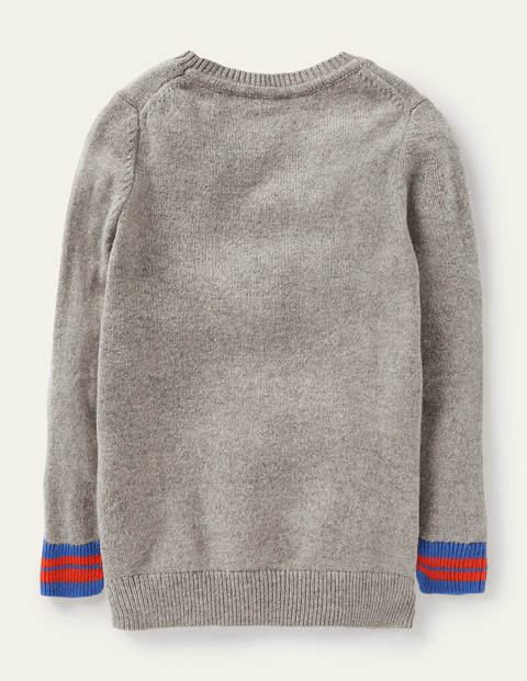 Pullover mit Rundhalsausschnitt und Motiv - Grau Meliert, Käfer Pullover mit Rundhalsausschnitt und Motiv - Grau Meliert, Käfer