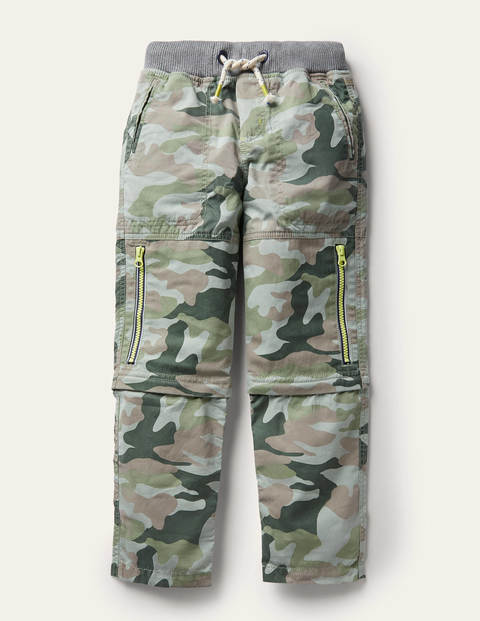 Zip-off Techno Trousers - Green Camouflage