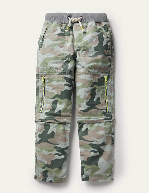 Zip-off Techno Pants - Green Camouflage Zip-off Techno Pants - Green Camouflage