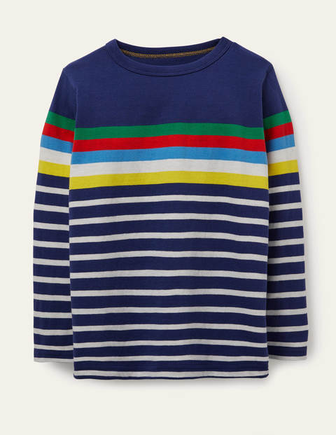 Lustiges Breton-T-Shirt - Segelblau, Regenbogen Lustiges Breton-T-Shirt - Segelblau, Regenbogen