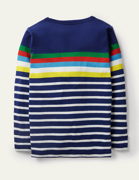 Lustiges Breton-T-Shirt - Segelblau, Regenbogen Lustiges Breton-T-Shirt - Segelblau, Regenbogen