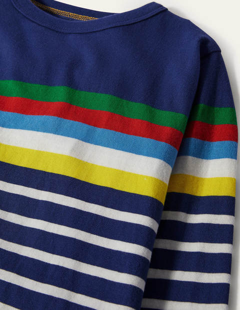Lustiges Breton-T-Shirt - Segelblau, Regenbogen Lustiges Breton-T-Shirt - Segelblau, Regenbogen