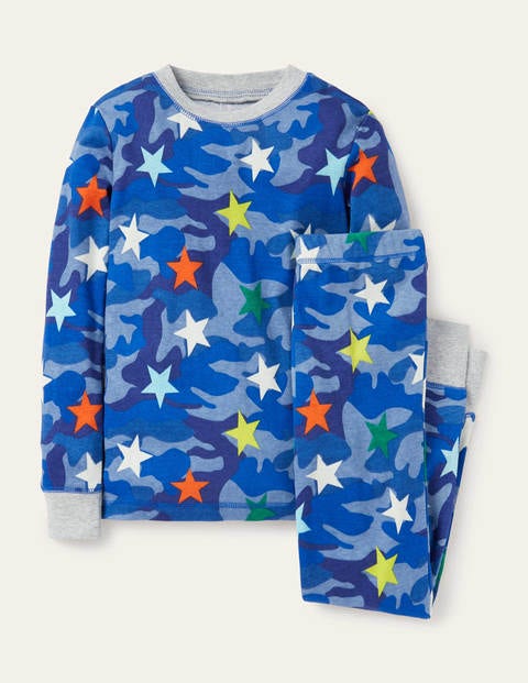Pyjama long phosphorescent - Étoile arc-en-ciel camouflage bleu Pyjama long phosphorescent - Étoile arc-en-ciel camouflage bleu
