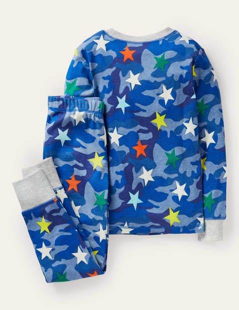 Pyjama long phosphorescent - Étoile arc-en-ciel camouflage bleu Pyjama long phosphorescent - Étoile arc-en-ciel camouflage bleu