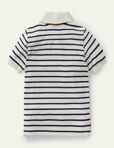 Piqué Polo - Ivory/College Navy Piqué Polo - Ivory/College Navy