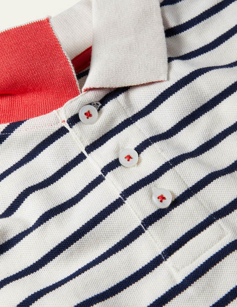 Piqué Polo - Ivory/College Navy Piqué Polo - Ivory/College Navy