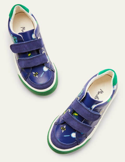 Leather Low Tops - College Navy Bugs Leather Low Tops - College Navy Bugs