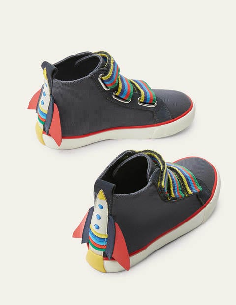 Space High Tops - Dark Grey Rainbow Space High Tops - Dark Grey Rainbow