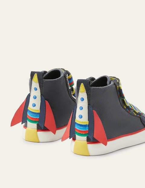 Space High Tops - Dark Grey Rainbow Space High Tops - Dark Grey Rainbow
