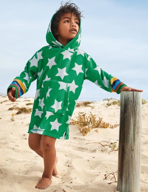 Towelling Throw-on - Green Pepper Stars Towelling Throw-on - Green Pepper Stars