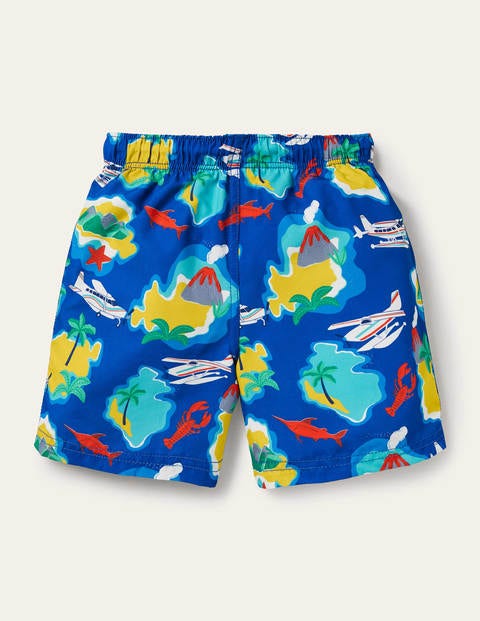 Short de bain - Motif Island Hopping bleu brillant Short de bain - Motif Island Hopping bleu brillant