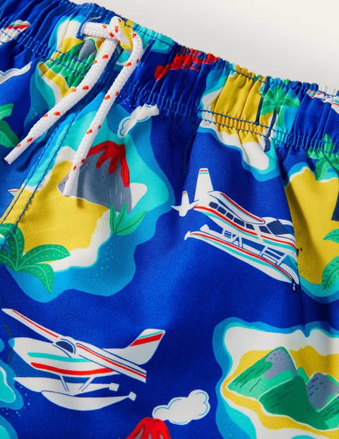 Short de bain - Motif Island Hopping bleu brillant Short de bain - Motif Island Hopping bleu brillant