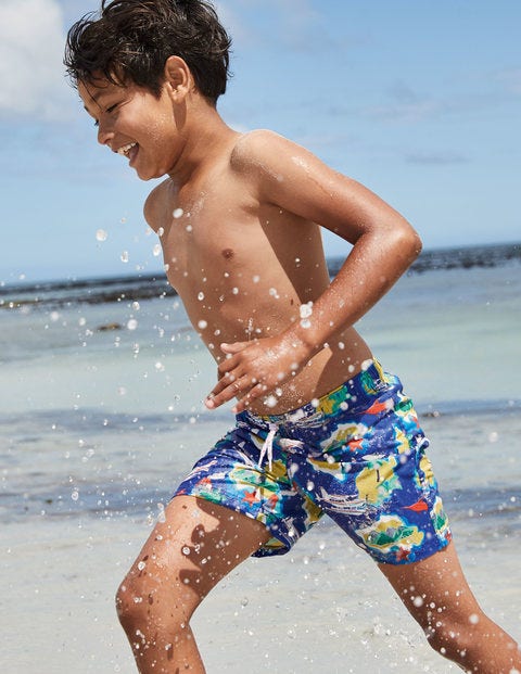 Short de bain - Motif Island Hopping bleu brillant Short de bain - Motif Island Hopping bleu brillant