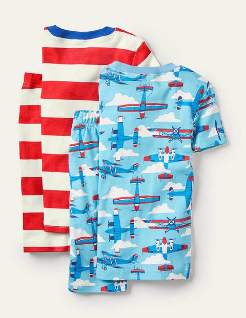 Cosy Twin Pack Short Pyjamas - Surfboard Blue Planes Cosy Twin Pack Short Pyjamas - Surfboard Blue Planes