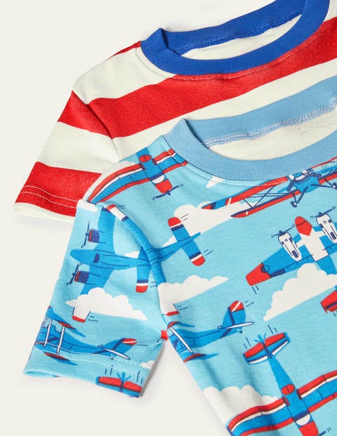 Cosy Twin Pack Short Pyjamas - Surfboard Blue Planes Cosy Twin Pack Short Pyjamas - Surfboard Blue Planes
