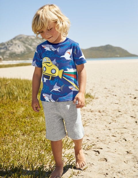Vehicle Appliqué T-shirt - Starboard Blue Submarine Vehicle Appliqué T-shirt - Starboard Blue Submarine