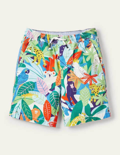 Shorts mit Tunnelzug zum Hineinschlüpfen - Bunt, Dschungel Shorts mit Tunnelzug zum Hineinschlüpfen - Bunt, Dschungel