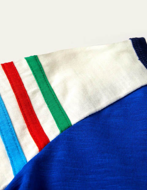 Raglan-T-Shirt in Blockfarben - Blitzblau, Regenbogen Raglan-T-Shirt in Blockfarben - Blitzblau, Regenbogen
