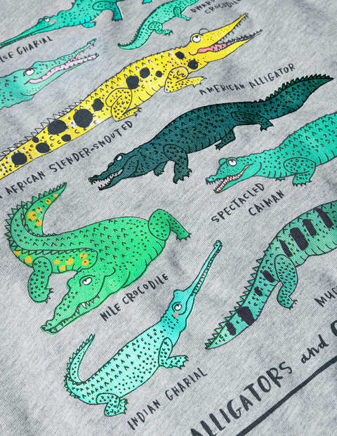 Graphic Animals T-shirt - Grey Marl Crocodiles Graphic Animals T-shirt - Grey Marl Crocodiles