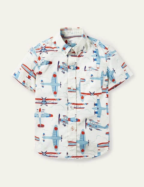 Smart Short-sleeved Shirt - Ivory Planes Smart Short-sleeved Shirt - Ivory Planes