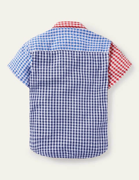 Smart Short-sleeved Shirt - Rockabilly Red/Celeste Blue Smart Short-sleeved Shirt - Rockabilly Red/Celeste Blue