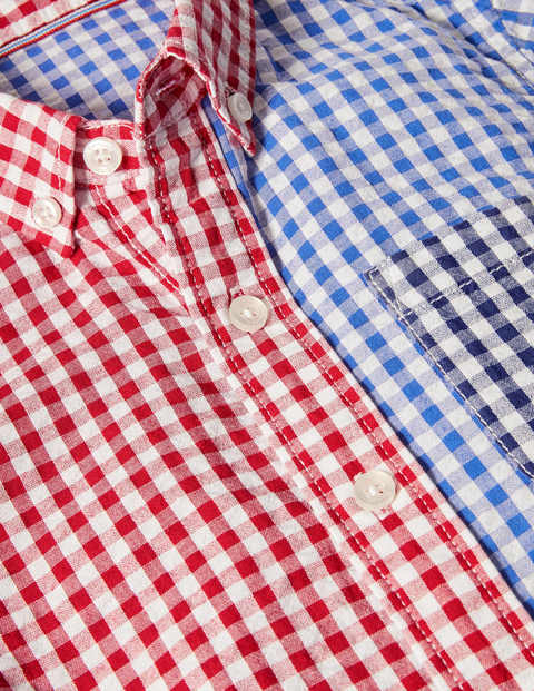 Smart Short-sleeved Shirt - Rockabilly Red/Celeste Blue Smart Short-sleeved Shirt - Rockabilly Red/Celeste Blue