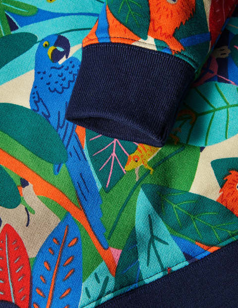 Sweatshirt mit Dschungelgrafik - Segelblau, Dschungel Sweatshirt mit Dschungelgrafik - Segelblau, Dschungel