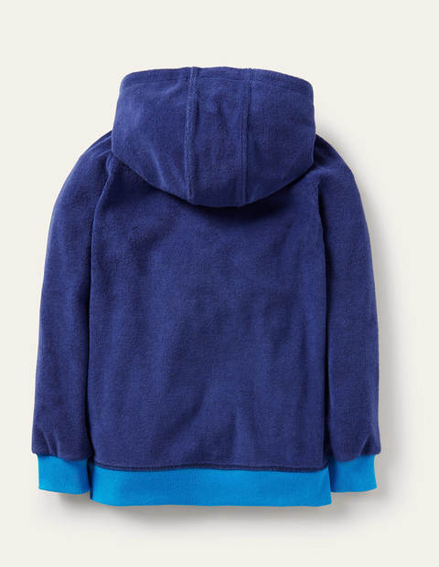 Towelling Zip-through Hoodie - Starboard Blue Towelling Zip-through Hoodie - Starboard Blue