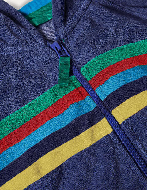 Towelling Zip-through Hoodie - Starboard Blue Towelling Zip-through Hoodie - Starboard Blue