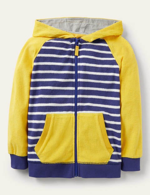 Frottee-Kapuzenjacke - Narzissengelb/Segelblau Frottee-Kapuzenjacke - Narzissengelb/Segelblau